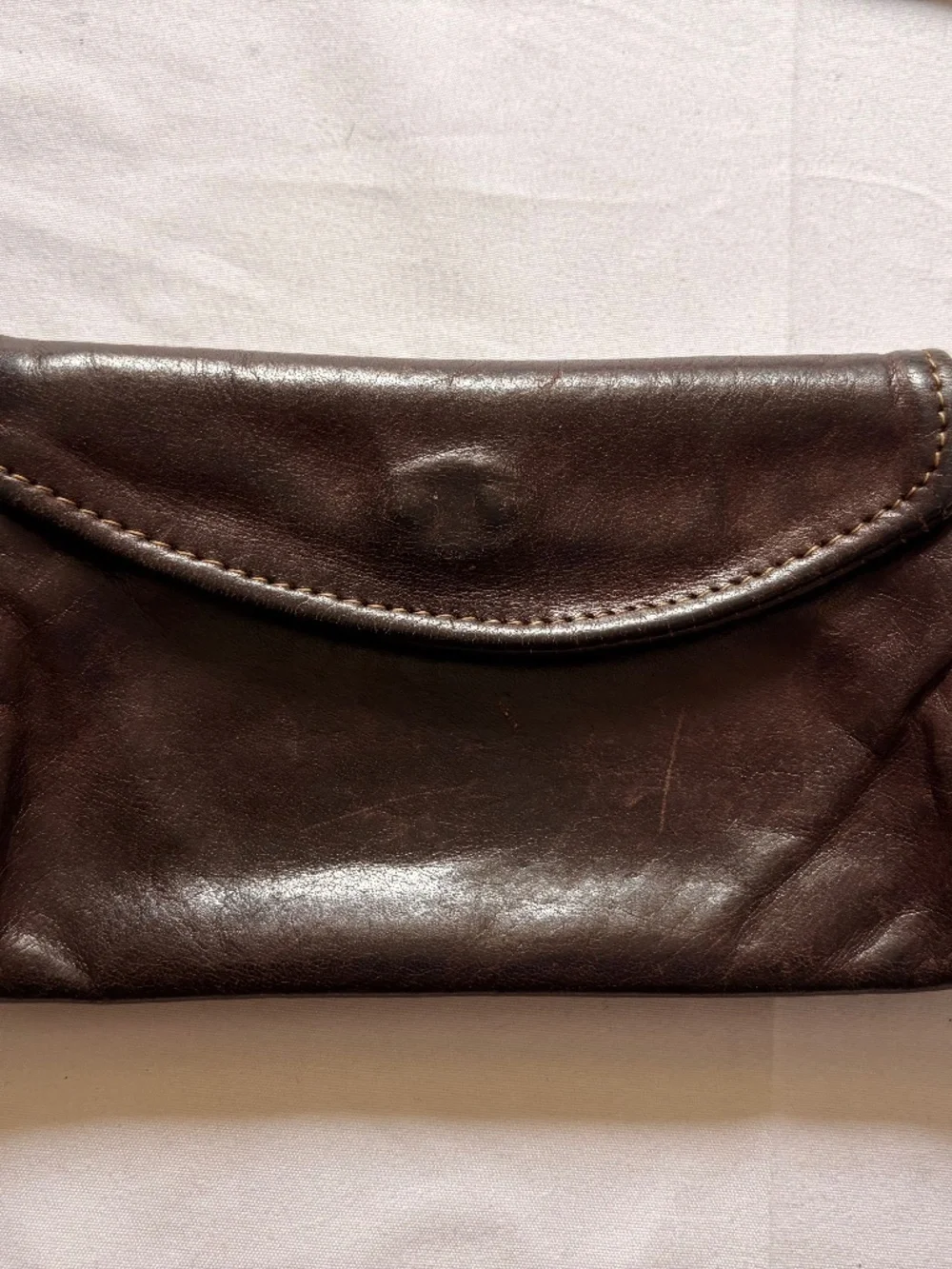 Vintage Towanny Genuine Brown Leather Wallet Pouch Trifold With Coin Pocket